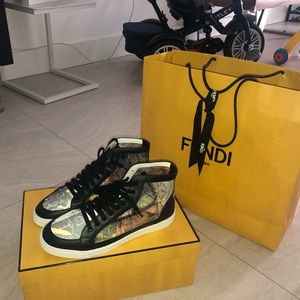 Sold Fendi Karl Lagerfeld high top sneakers NIB